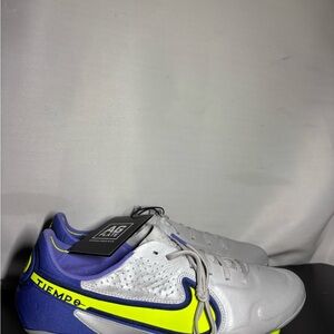 Nike Tiempo Legend 9 Elite AG DB0824-076 Gray Blue Soccer Cleats Men's Size 10.5